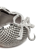 Self-portrait Heart Crystal-embellished Satin Clutch - Silver - One Size