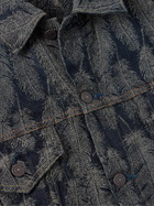 KAPITAL - Magpie Distressed Denim-Jacquard Jacket - Gray