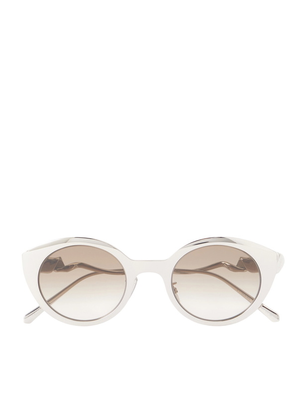 Photo: LOEWE - Coil Round-Frame Silver-Tone Sunglasses