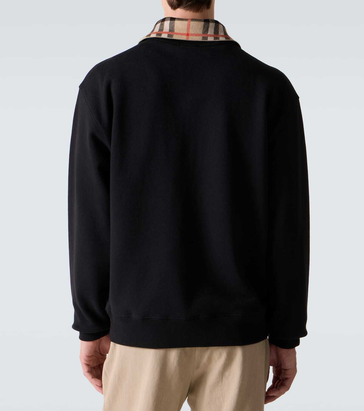 Burberry Burberry Check cotton jersey half-zip sweatshirt