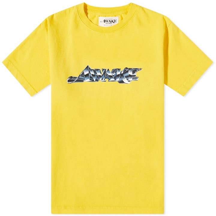 Photo: Awake NY Men's Chrome Logo T-Shirt in Yellow