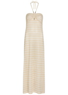 Melissa Odabash Mila Striped Metallic-knit Beach Dress Gold