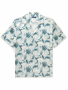 Frescobol Carioca - Roberto Camp-Collar Printed Silk Shirt - Blue