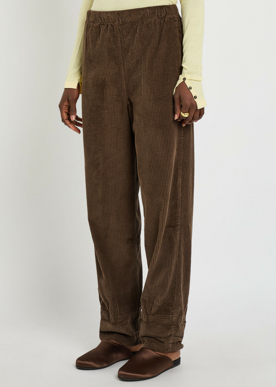 American Vintage Padow Straight-leg Corduroy Trousers Dark Brown