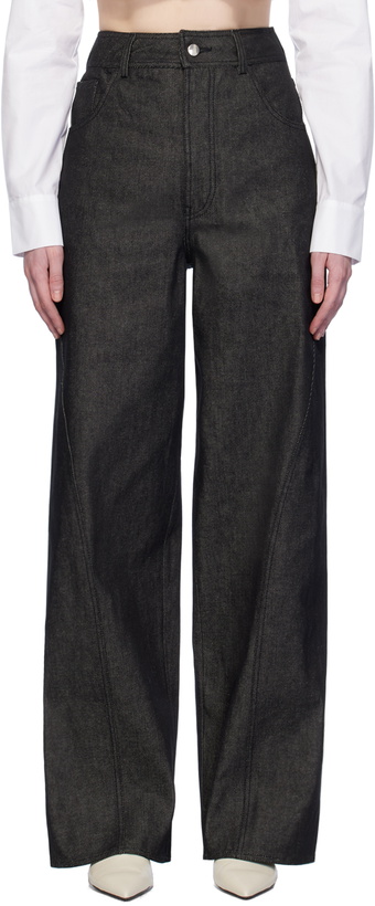 Photo: Elleme Black Plain Reverse Baggy Jeans