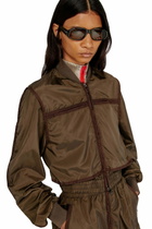 Diesel Nylon jacket with tonal taping - Jackets Womens in Brown