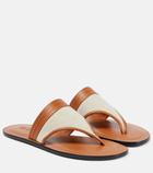 Loro Piana Tiki leather-trimmed slides