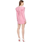 Balmain Pink and White Viscose Short Dress