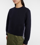 Sacai Striped cotton-blend sweatshirt