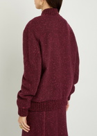 Gabriela Hearst Winslow Speckled Wool-blend Bomber Jacket Bordeaux