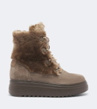 Bogner Stockholm suede and shearling lace-up boots