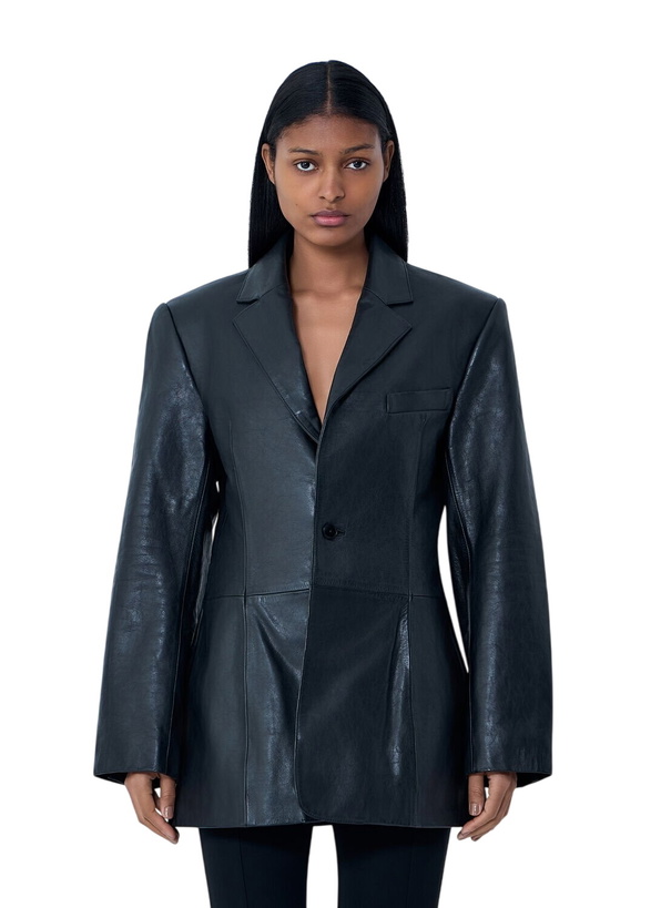 Photo: Alexander Wang Leather Single-Breasted Blazer