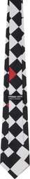 Comme des Garçons Homme Deux Black & White Silk Geometric Pattern Tie