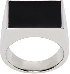 Dries Van Noten Silver & Black Square Signet Ring
