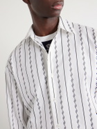 Versace - Striped Cotton-Blend Jacquard Shirt - White