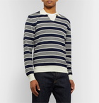 Mr P. - Striped Cotton Polo Shirt - Gray