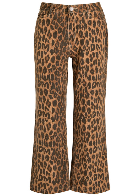 Photo: Damson Madder Kenny Leopard-print Bootcut Cropped Jeans