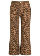 Damson Madder Kenny Leopard-print Bootcut Cropped Jeans
