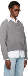 System Gray V-Neck Sweater