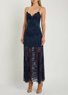 Rabanne Eyelet-devoré Lace Maxi Dress Navy