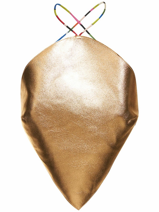 Photo: PUCCI Leather Gold Drop Crop Top