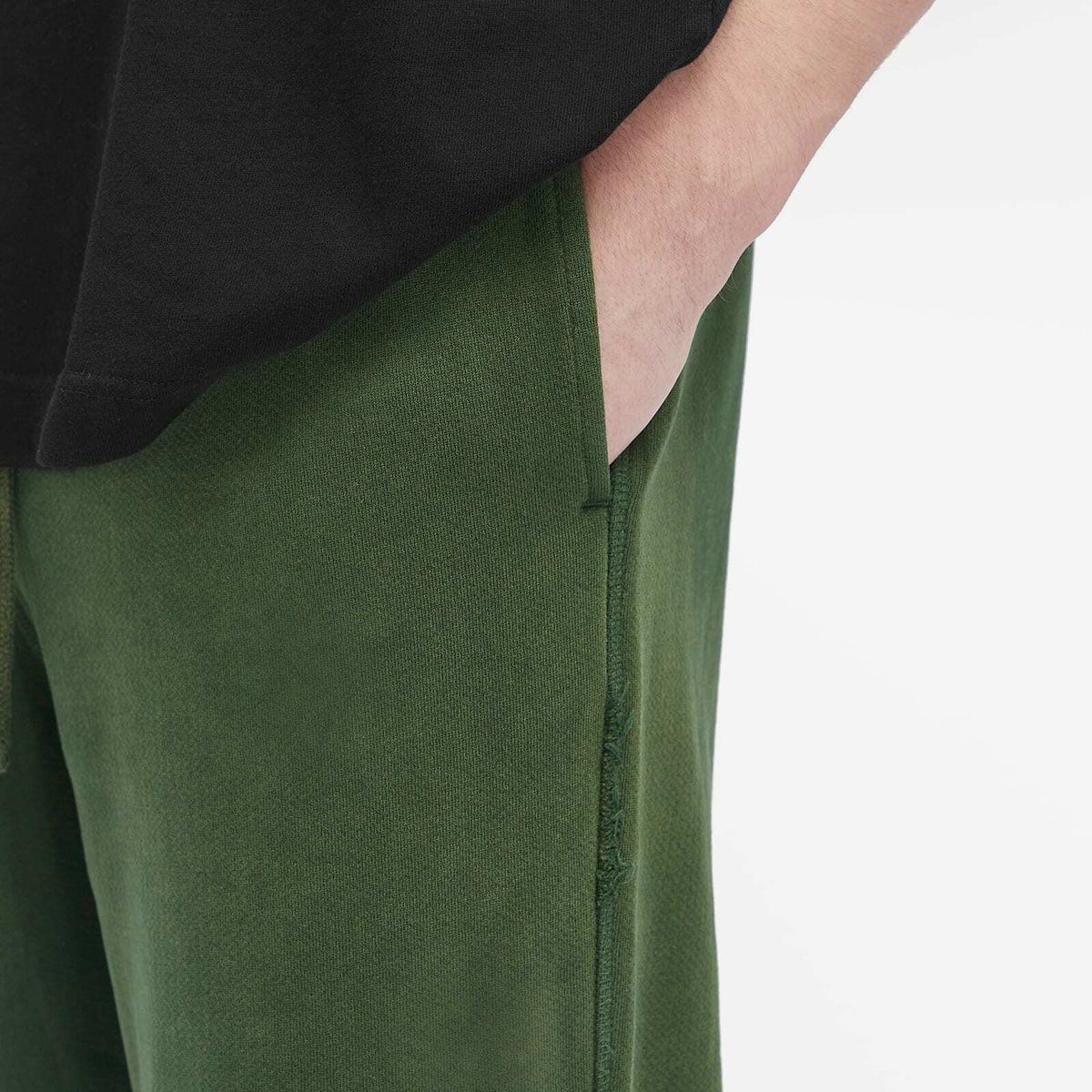 Cole Buxton Men's Distressed Sweat Pants in Washed Forest Green