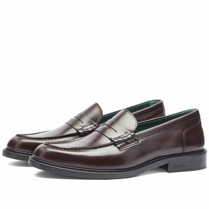 Photo: VINNY'S Men's Townee Penny Loafer in Brown Polido Leather