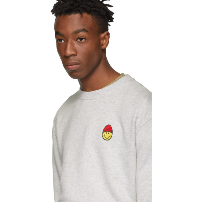 AMI Alexandre Mattiussi Grey Smiley Edition Patch Sweatshirt AMI