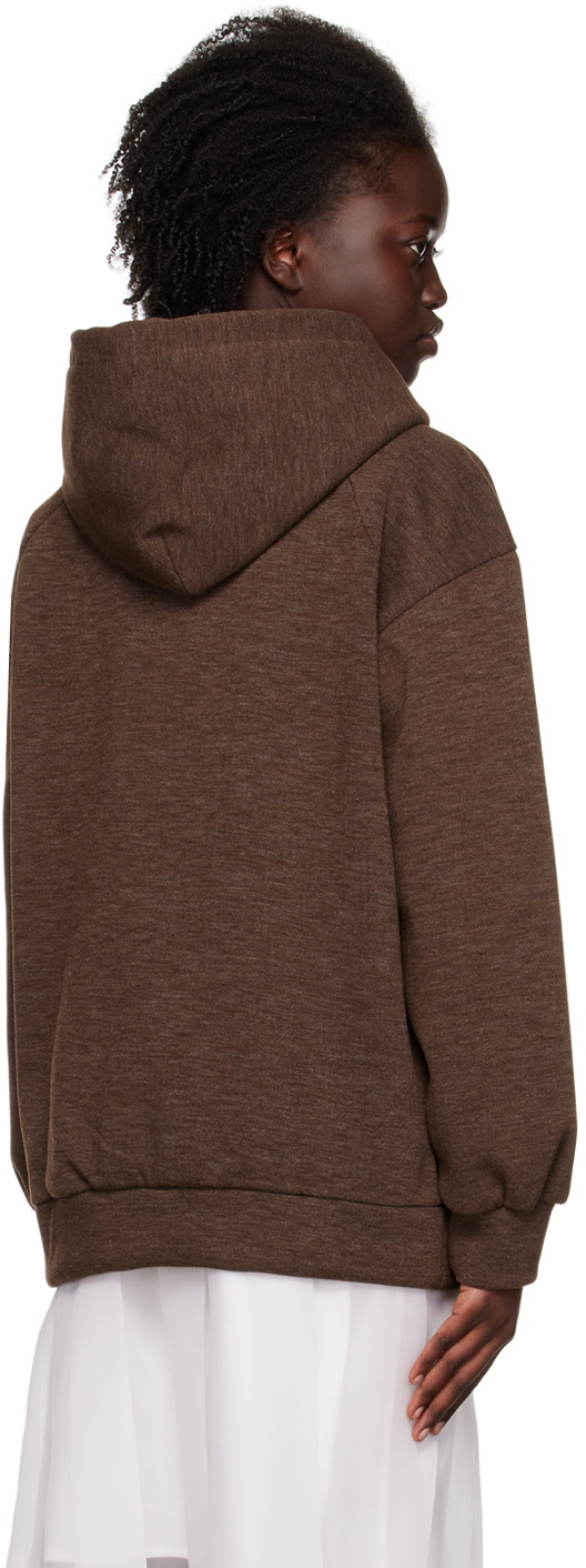 J KOO Brown Embroidered Hoodie