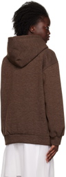 J KOO Brown Embroidered Hoodie
