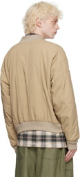 s.k. manor hill Tan Reversible Bomber Jacket