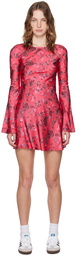 GANNI Red Floral Minidress