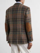 Polo Ralph Lauren - Suede-Trimmed Checked Wool Blazer - Green