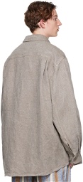 Hed Mayner Gray Linen Shirt