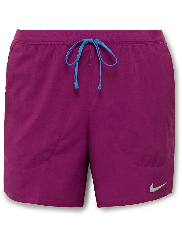 Photo: Nike Running - Flex Stride Straight-Leg Dri-FIT Drawstring Shorts - Purple