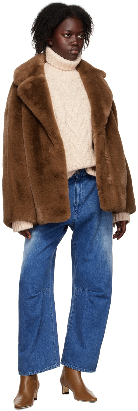 Stand Studio Brown Savannah Faux-Fur Jacket