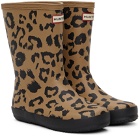 Hunter Kids Brown & Black Leopard Hybrid Little Kids Boots