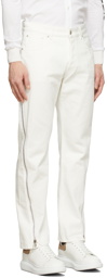 Alexander McQueen White Zip Detail Jeans