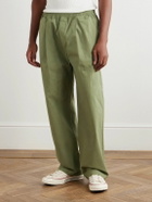 Folk - Straight-Leg Pleated Stretch Cotton-Ripstop Trousers - Green