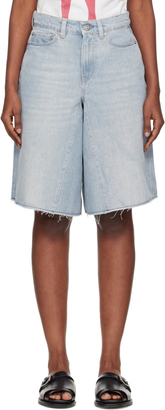 Photo: OUR LEGACY Blue Midi Denim Shorts