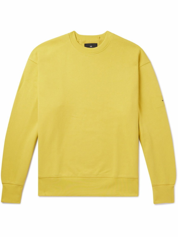 Photo: Y-3 - Logo-Appliquéd Organic Cotton-Jersey Sweatshirt - Yellow