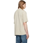 BOSS Beige Relaxed-Fit Cotton Embroidered Logo T-shirt