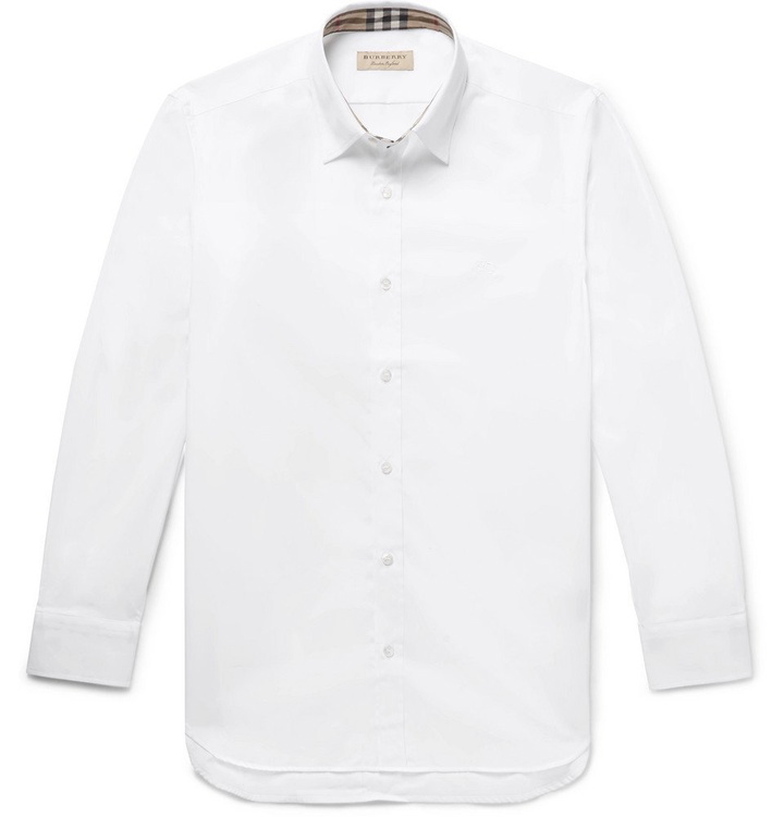 Photo: Burberry - Slim-Fit Stretch-Cotton Poplin Shirt - Men - White