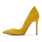 Gianvito Rossi Yellow Suede Ellipsis Heels