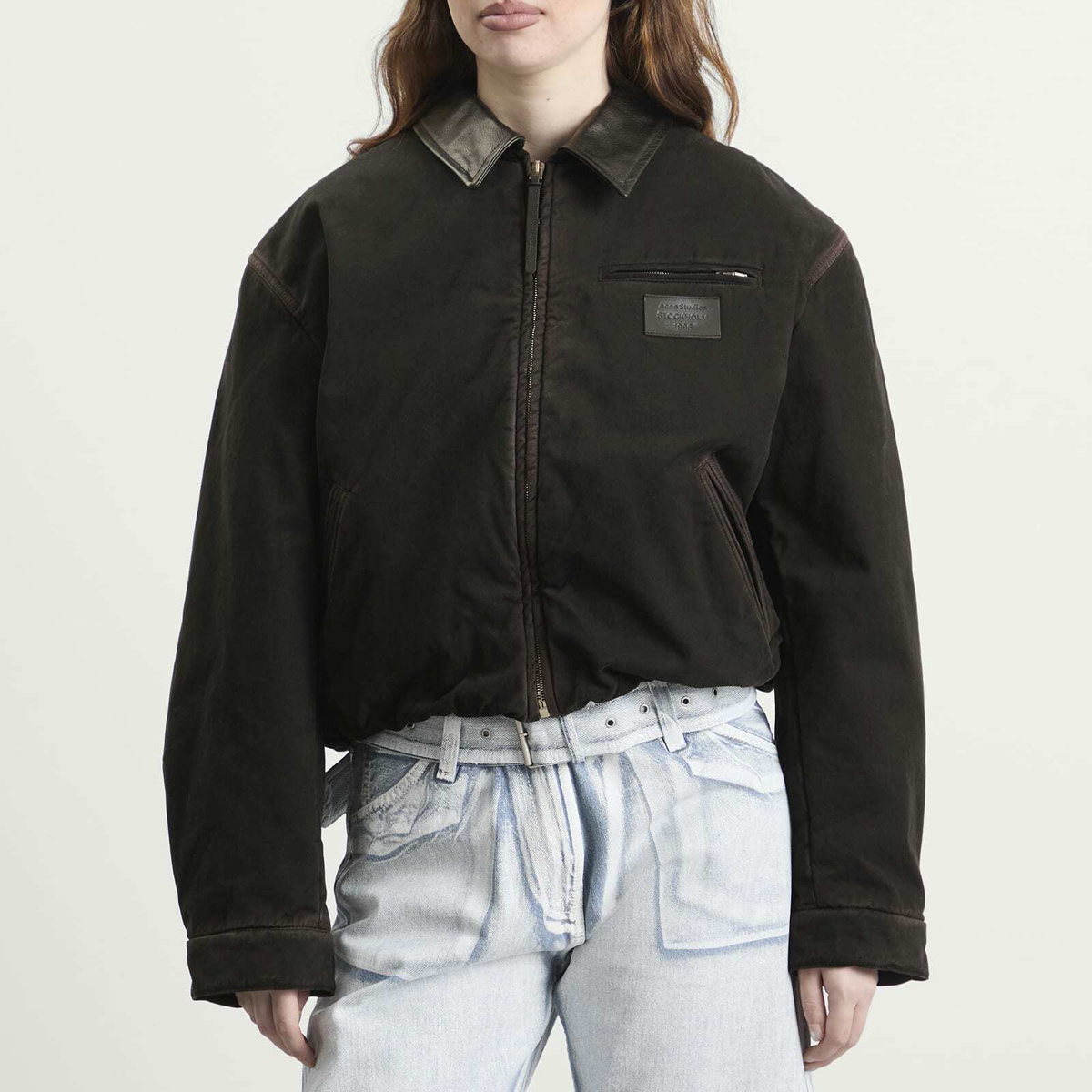Acne Studios Women's Okra Bomber Jacket in Dark Brown