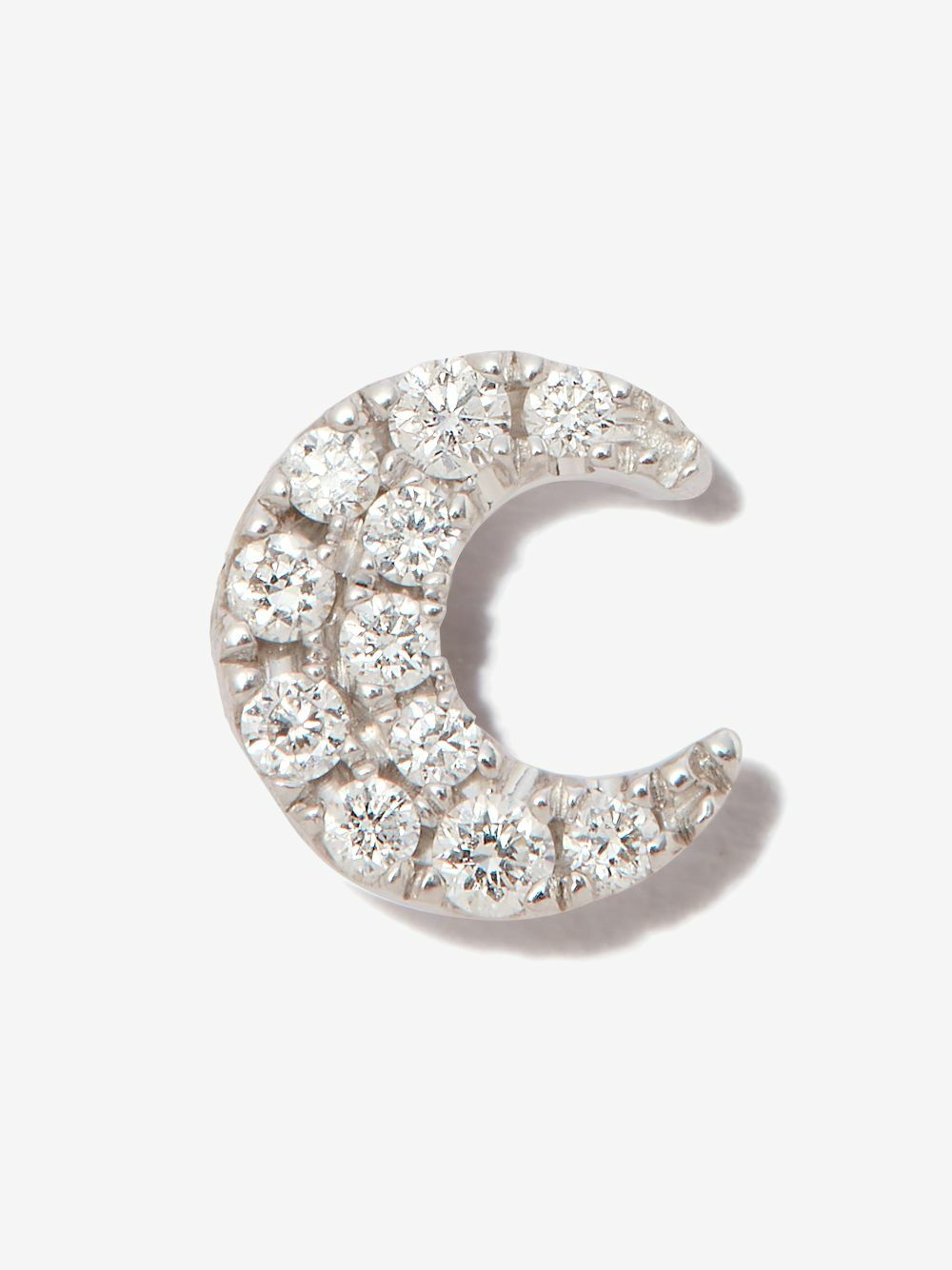 MARIA TASH 18K White Gold Moon Diamond Stud Earring