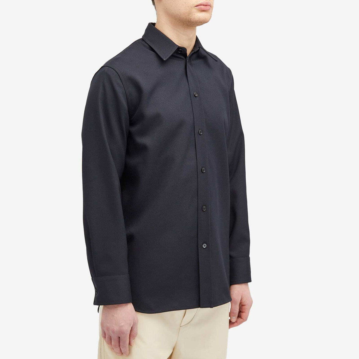 Jil Sander Men's Heavy Cotton Shirt in Navy