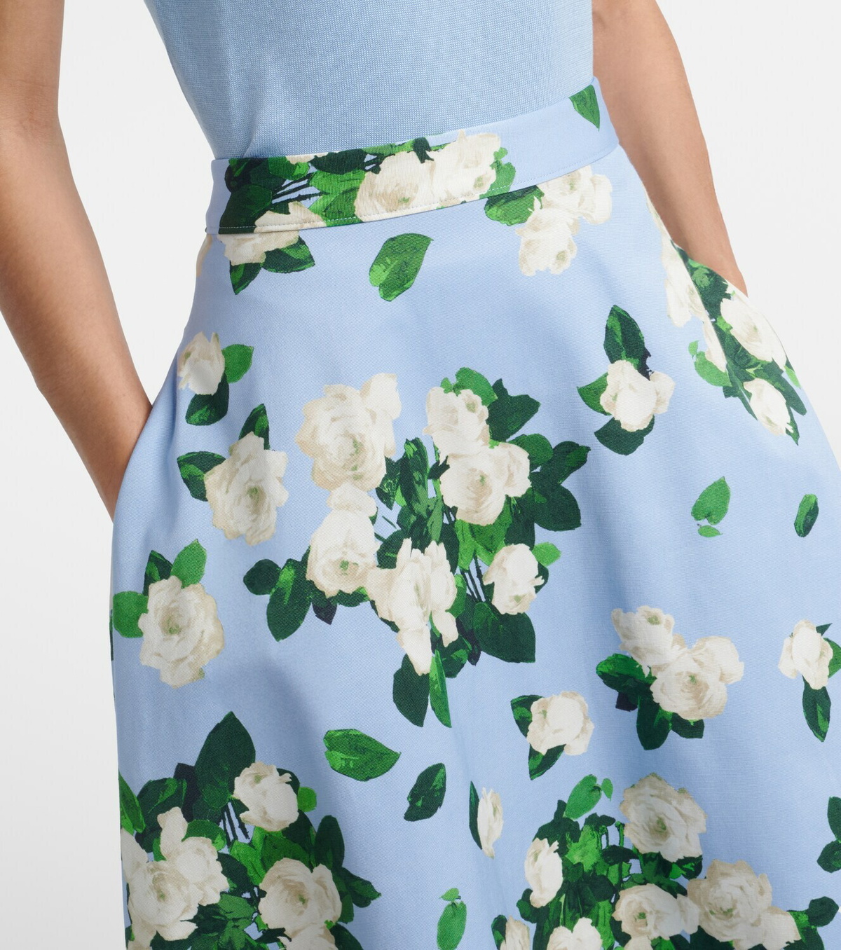 Carolina Herrera Floral faille midi skirt