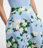 Carolina Herrera Floral faille midi skirt