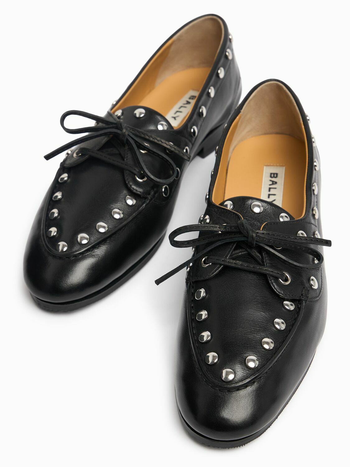 BALLY 10mm Pathy Studded Leather Loafers